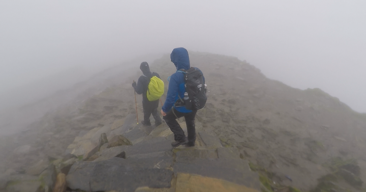 Low visibility on Scafell Pike